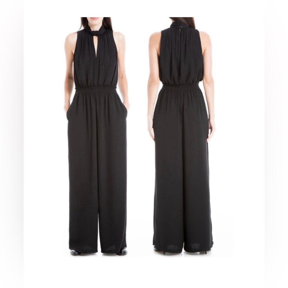 MAX STUDIO HALTER BLACK JUMPSUIT